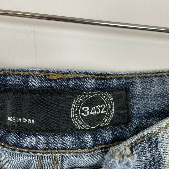 Premium Label NY Luxury Goods Acid Washed distressed Jeans mens 34x32 - Picture 4 of 11